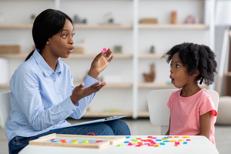 Speech Therapist with Client